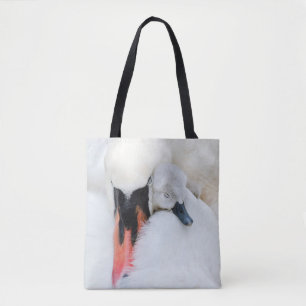 Kutest Baby Animals Moeder en Baby Stomme Swan Tote Bag