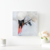 Kutest Baby Animals | Moeder en Baby Stomme Swan Vierkante Klok (Huis)