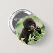 Kutest Baby Animals | Mountain Gorilla Baby Ronde Button 5,7 Cm (Voorkant /achterkant)
