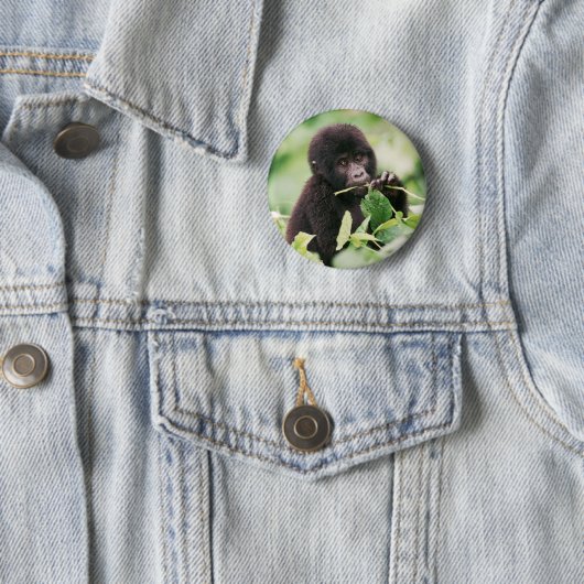 Kutest Baby Animals | Mountain Gorilla Baby Ronde Button 5,7 Cm (In situ)
