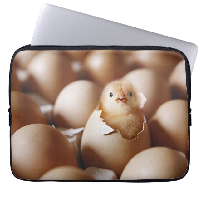 Kutest Baby Animals | Nieuwe Baby Chick Laptop Sleeve (Voorkant)