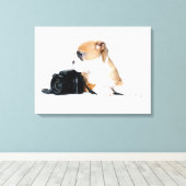 Kutest Baby Animals | Old Tyme British Bulldog Canvas Afdruk (Insitu (Houten vloer))