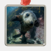 Kutest Baby Animals | Onderwater Kaapverdische zeg Metalen Ornament (Voorkant)