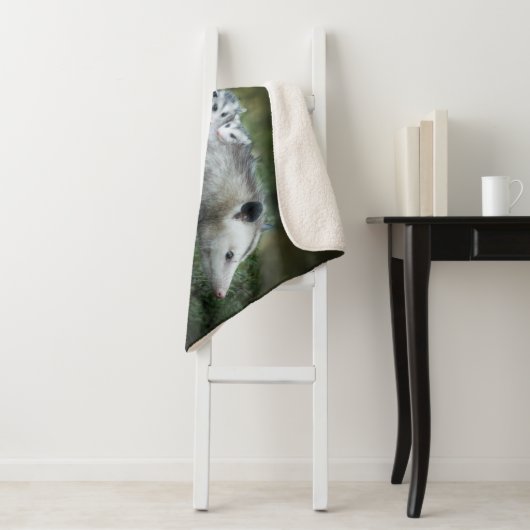 Kutest Baby Animals | Opossum mam & Kinderen Sherpa Deken (In situ)