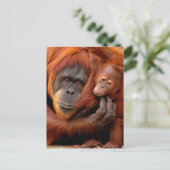 Kutest Baby Animals | Orangutan Mam & Baby Briefkaart (Staand voorkant)