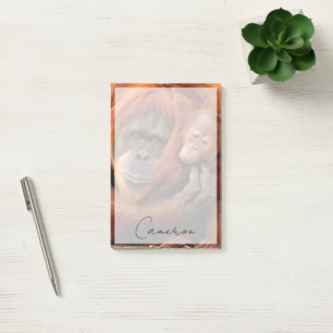 Kutest Baby Animals   Orangutan Mam & Baby Post-it® Notes
