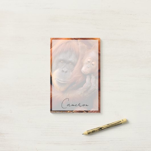 Kutest Baby Animals | Orangutan Mam & Baby Post-it® Notes (Op bureau)
