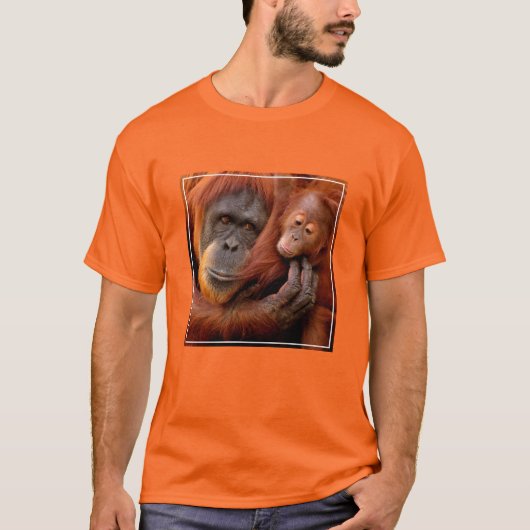 Kutest Baby Animals | Orangutan Mam & Baby T-shirt (Voorkant)