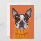 Kutest Baby Animals | Oranje Boston Terrier Bedankkaart (Voorkant)