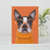 Kutest Baby Animals | Oranje Boston Terrier Bedankkaart (Staand voorkant)