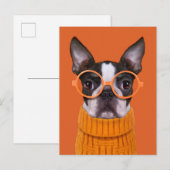 Kutest Baby Animals | Oranje Boston Terrier Briefkaart (Voorkant / Achterkant)