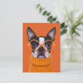 Kutest Baby Animals | Oranje Boston Terrier Briefkaart (Staand voorkant)