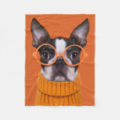 Kutest Baby Animals | Oranje Boston Terrier Fleece Deken (Voorkant)