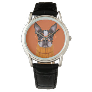 Kutest Baby Animals   Oranje Boston Terrier Horloge