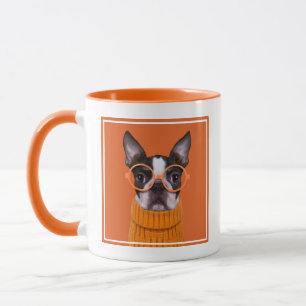 Kutest Baby Animals   Oranje Boston Terrier Mok