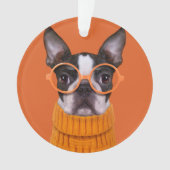 Kutest Baby Animals | Oranje Boston Terrier Ornament (voorkant)