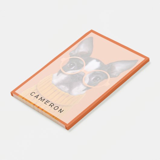 Kutest Baby Animals | Oranje Boston Terrier Post-it® Notes (Schuin)