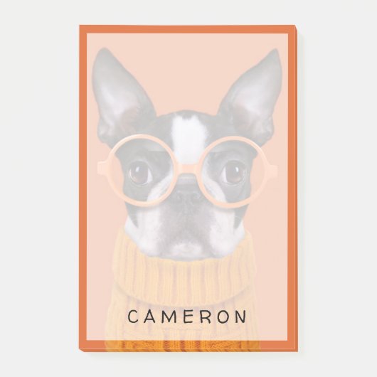 Kutest Baby Animals | Oranje Boston Terrier Post-it® Notes (Voorkant)