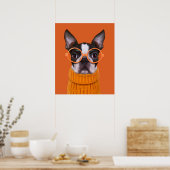 Kutest Baby Animals | Oranje Boston Terrier Poster (Keuken)