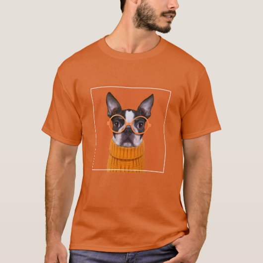 Kutest Baby Animals | Oranje Boston Terrier T-shirt (Voorkant)