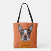 Kutest Baby Animals | Oranje Boston Terrier Tote Bag (Achterkant)