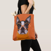 Kutest Baby Animals | Oranje Boston Terrier Tote Bag (Dichtbij)
