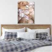 Kutest Baby Animals | Oranje keuten-pool Canvas Afdruk (Insitu (Slaapkamer))