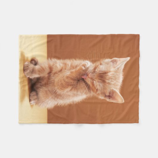 Kutest Baby Animals | Oranje Tabby Kitten Fleece Deken (Voorkant (Horizontaal))