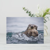 Kutest Baby Animals | Otter Baby en moeder Bedankkaart (Staand voorkant)