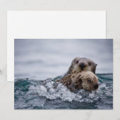 Kutest Baby Animals | Otter Baby en moeder Bedankkaart (Voorkant / Achterkant)