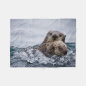 Kutest Baby Animals | Otter Baby en moeder Fleece Deken (Voorkant (Horizontaal))