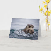 Kutest Baby Animals | Otter Baby en moeder Kaart (Gele Bloem)