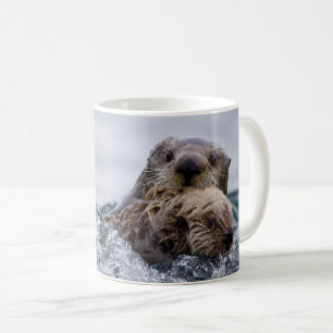 Kutest Baby Animals   Otter Baby en moeder Koffiemok