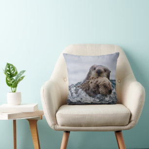 Kutest Baby Animals Otter Baby en moeder Kussen