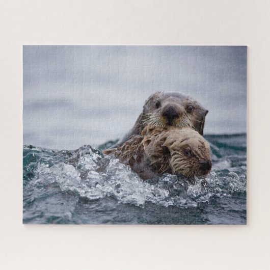 Kutest Baby Animals | Otter Baby en moeder Legpuzzel (Horizontaal)