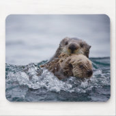 Kutest Baby Animals | Otter Baby en moeder Muismat (Voorkant)