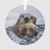 Kutest Baby Animals | Otter Baby en moeder Ornament (achterkant)