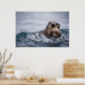 Kutest Baby Animals | Otter Baby en moeder Poster (Keuken)
