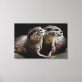 Kutest Baby Animals | Otters Holding Hands Canvas Afdruk (Voorkant)