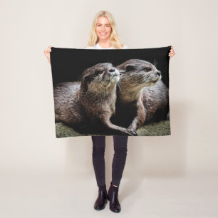 Kutest Baby Animals Otters Holding Hands Fleece Deken