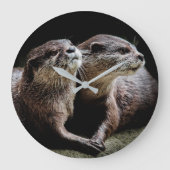 Kutest Baby Animals | Otters Holding Hands Grote Klok (Voorkant)