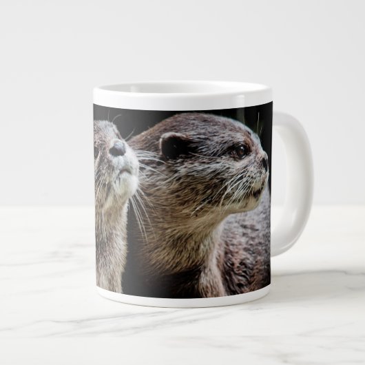 Kutest Baby Animals | Otters Holding Hands Grote Koffiekop (Voorkant rechts)
