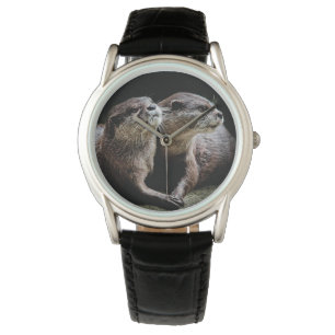 Kutest Baby Animals   Otters Holding Hands Horloge