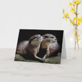 Kutest Baby Animals | Otters Holding Hands Kaart (Gele Bloem)