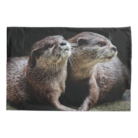 Kutest Baby Animals | Otters Holding Hands Kussensloop (Achterkant)