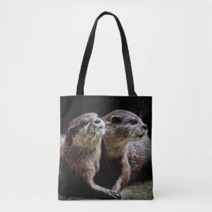 Kutest Baby Animals Otters Holding Hands Tote Bag