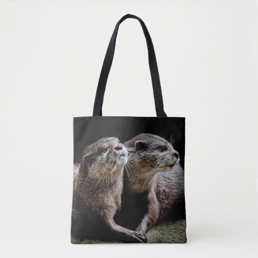 Kutest Baby Animals | Otters Holding Hands Tote Bag (Voorkant)