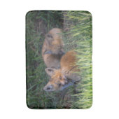 Kutest Baby Animals | Paar van Red Fox Kit Sibling Badmat (Voorkant Verticaal)