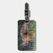 Kutest Baby Animals | Paar van Red Fox Kit Sibling Bagagelabel (Voorkant verticaal)