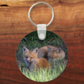 Kutest Baby Animals | Paar van Red Fox Kit Sibling Sleutelhanger (Voorkant)